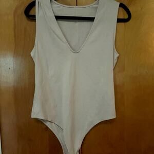 a new day Cream Sleeveless Top bodysuit